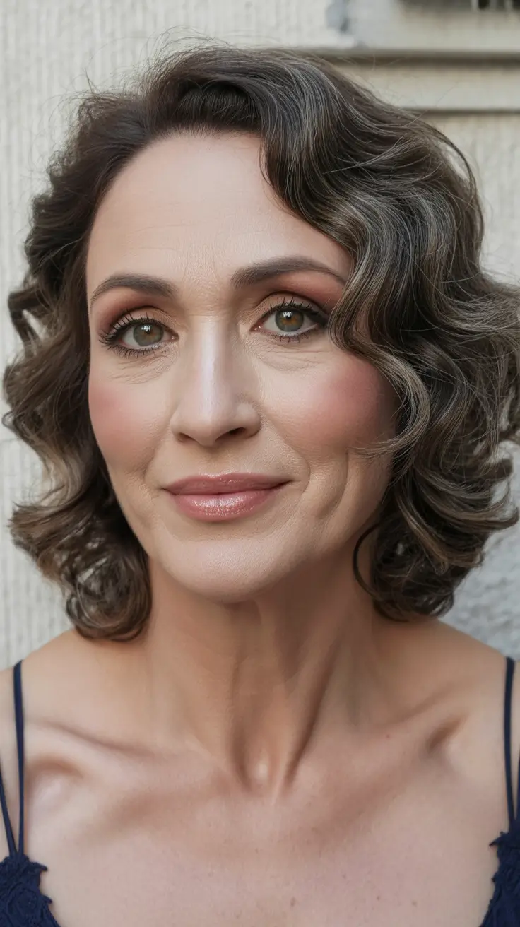 haircuts for women over 60 medium length Medium Curly Bob with Soft Volume