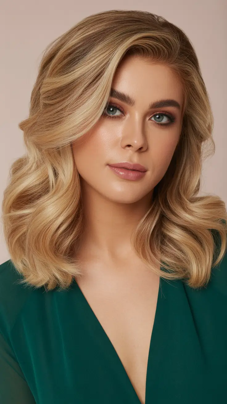 Stylish Medium Length Haircuts 2026 Golden Hour Waves