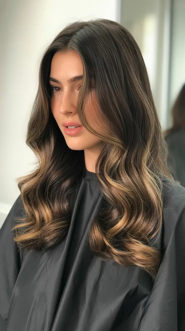 Stylish Medium Length Haircuts 2026 Satin Brunette Deep Shine and Movement