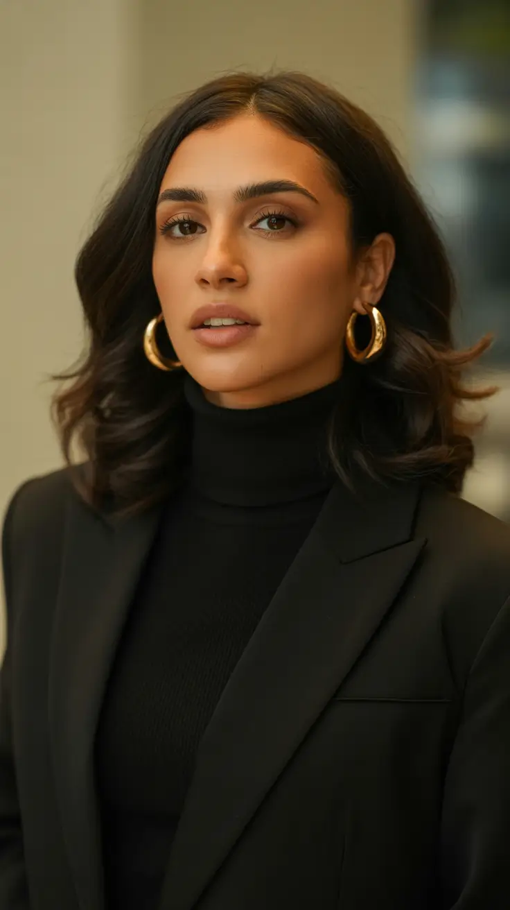 Stylish Medium Length Haircuts 2026 Midnight Shine Effortless Elegance in Motion