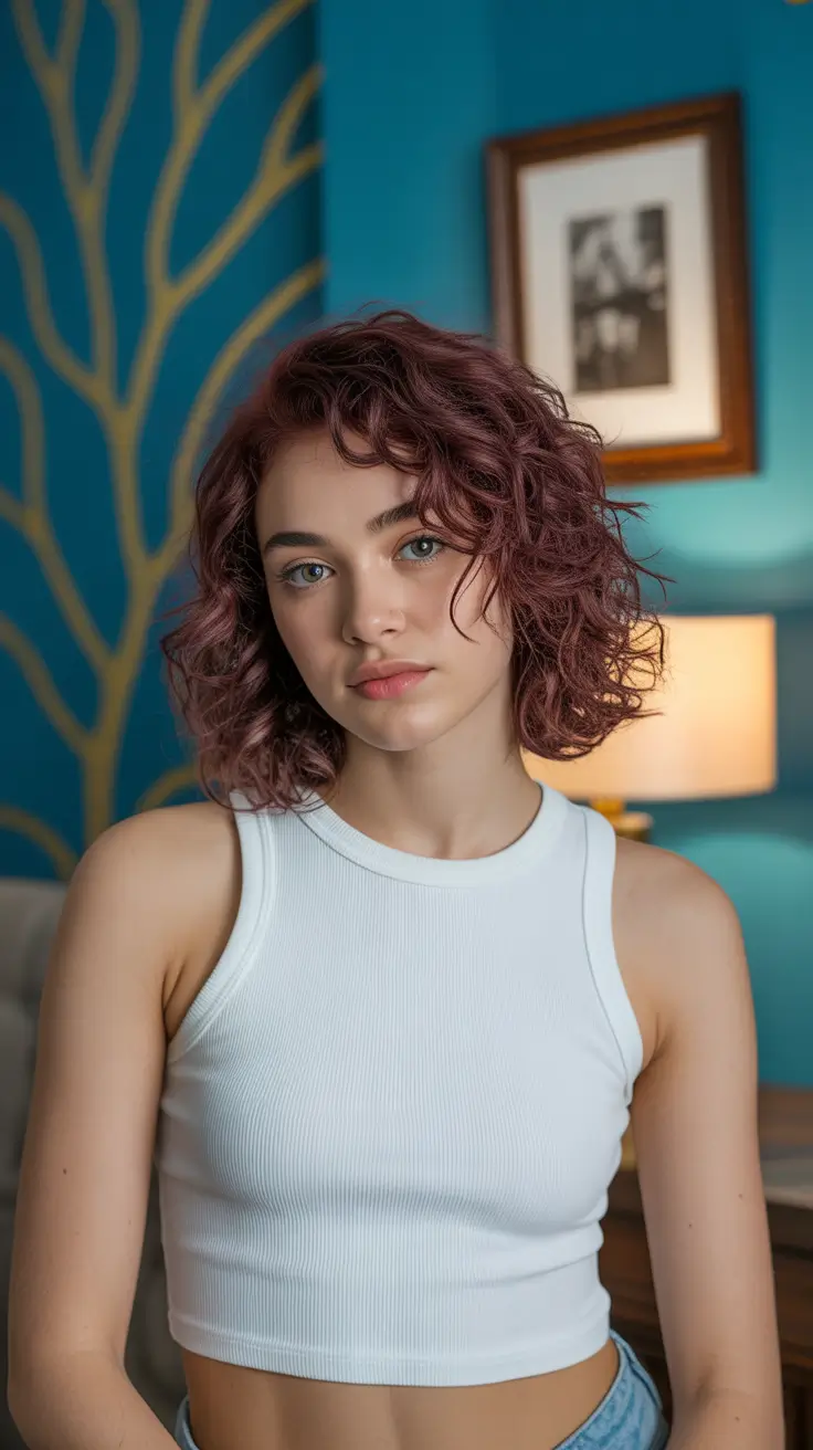 Stylish Medium Length Haircuts 2026 Playful Energy Textured Curly Shag