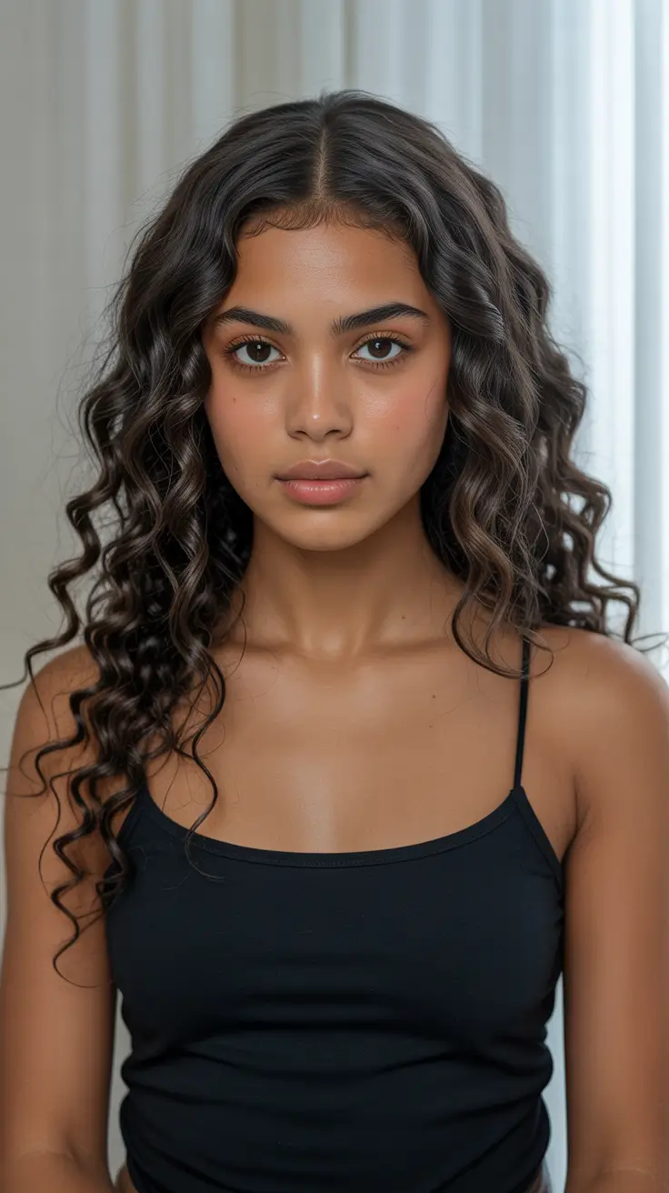 Stylish Medium Length Haircuts 2026 Defined Elegance Long Curls with Shine