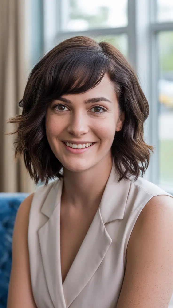 Stylish Medium Length Haircuts 2026 Chic Layers with Bangs