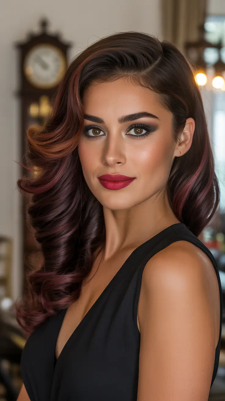 Stylish side-parted hairstyle 2026 Bold Side Part With Rich Color and Defined Shape