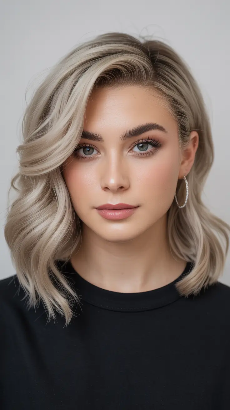 Stylish side-parted hairstyle 2026 Cool-Toned Side Part Bob With Modern Texture