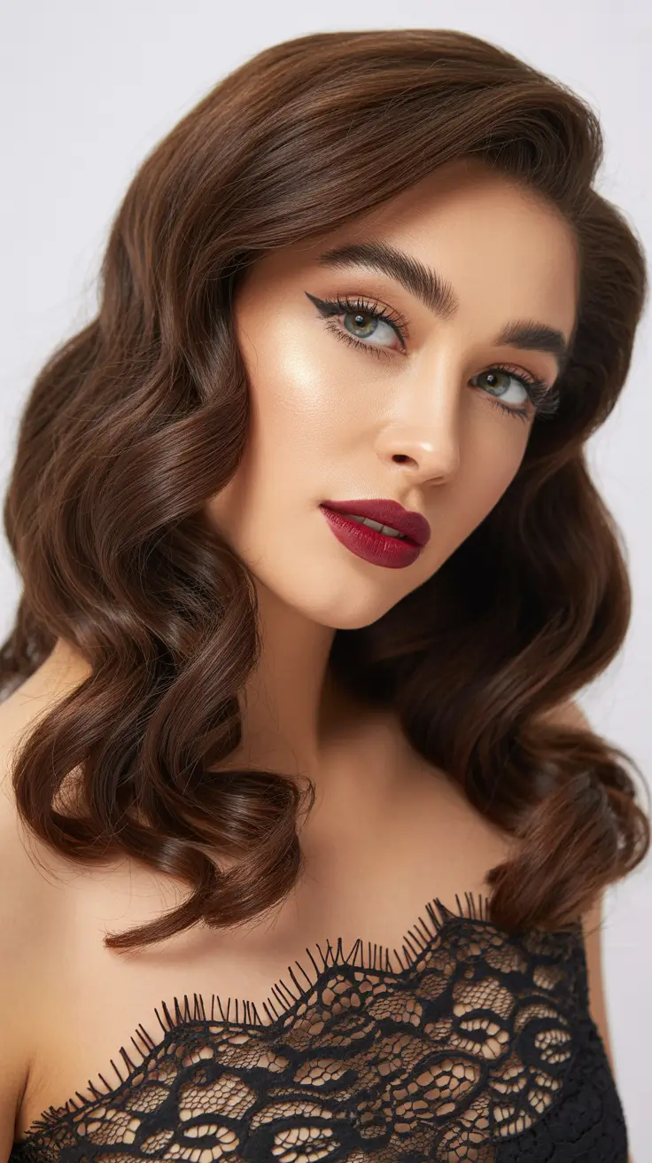 Stylish side-parted hairstyle 2026 Soft Romantic Side Part With Classic Volume
