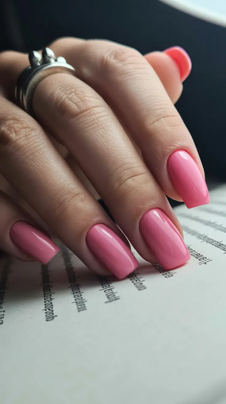 trending nail colors 2026 Warm Rosy Shine