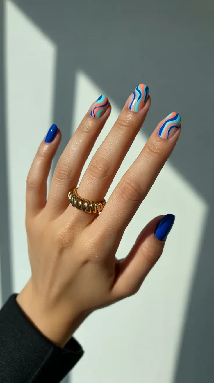 trending nail inspo 2026 Waves of Blue Energy