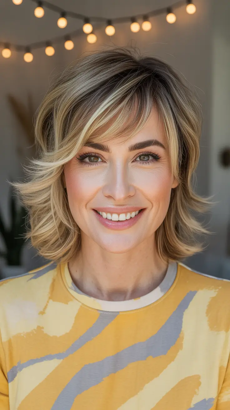 haircuts with bangs 2026 Sunlit Midlength Layers