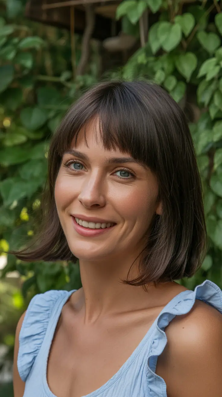 haircuts with bangs 2026 Clean French-Inspired Bob