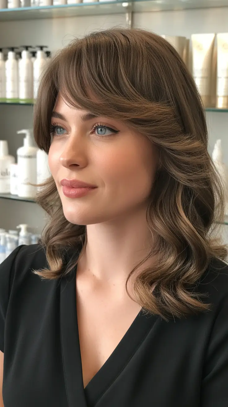 haircuts with bangs 2026 Curled Lob Perfection