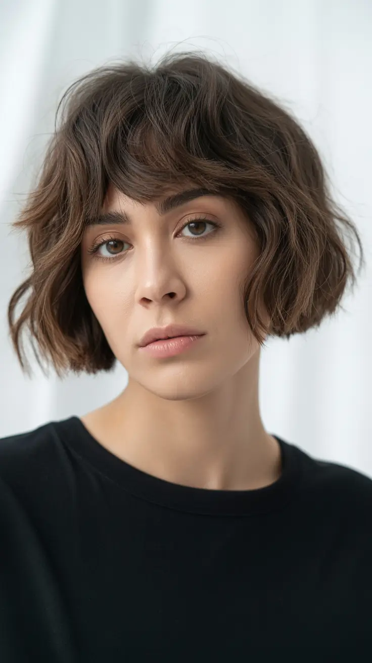 haircuts with bangs 2026 Softly Tousled Short Bob