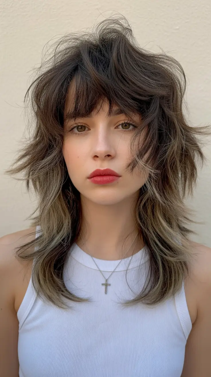 haircuts with bangs 2026 Textured Long Shag Energy