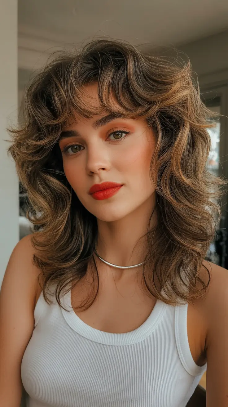 haircuts with bangs 2026 Modern Medium Shag With Volume