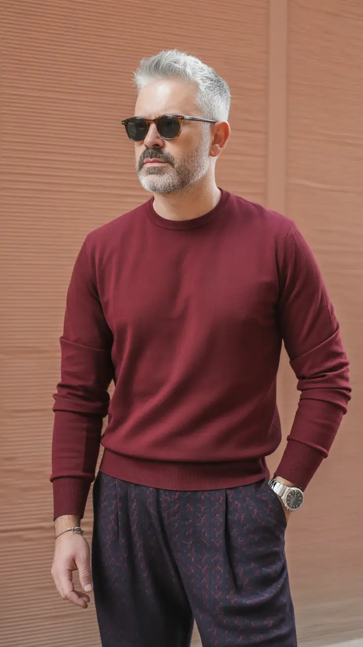 Trendy Outfits for Men Over 50 2026 Refined Color Play