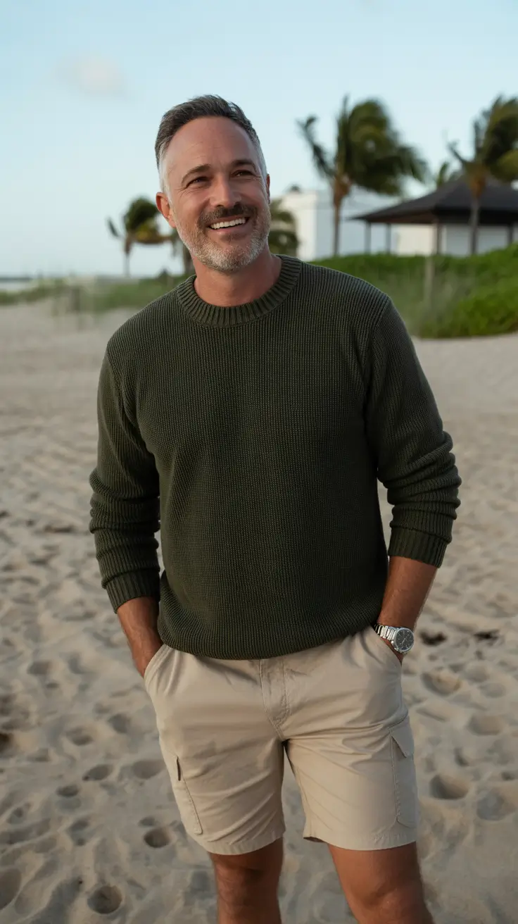 Trendy Outfits for Men Over 50 2026 Seaside Calm