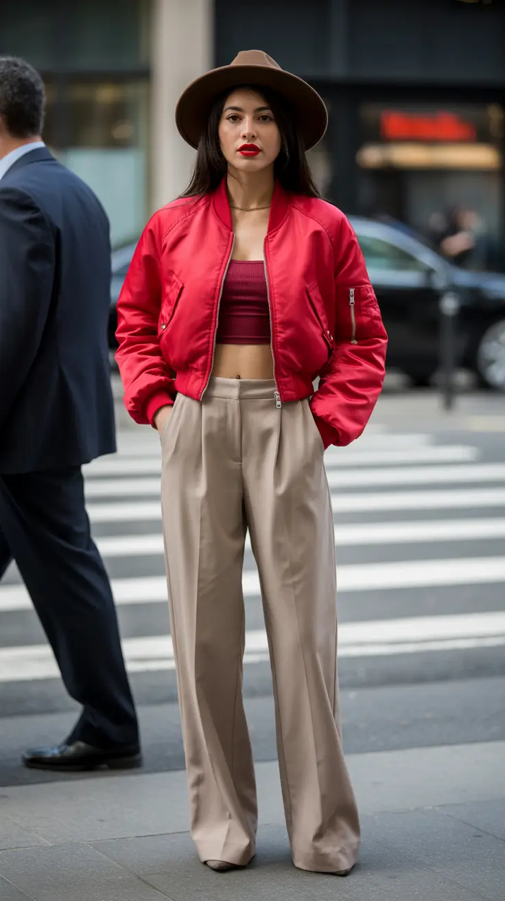 every day spring outfits 2026 Retro Warmth with a Bold Urban Twist