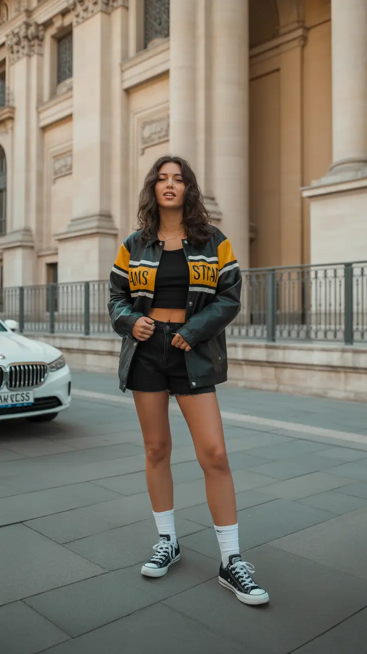 spring y2k outfits 2026 Varsity Street Cool With a Y2K Kick