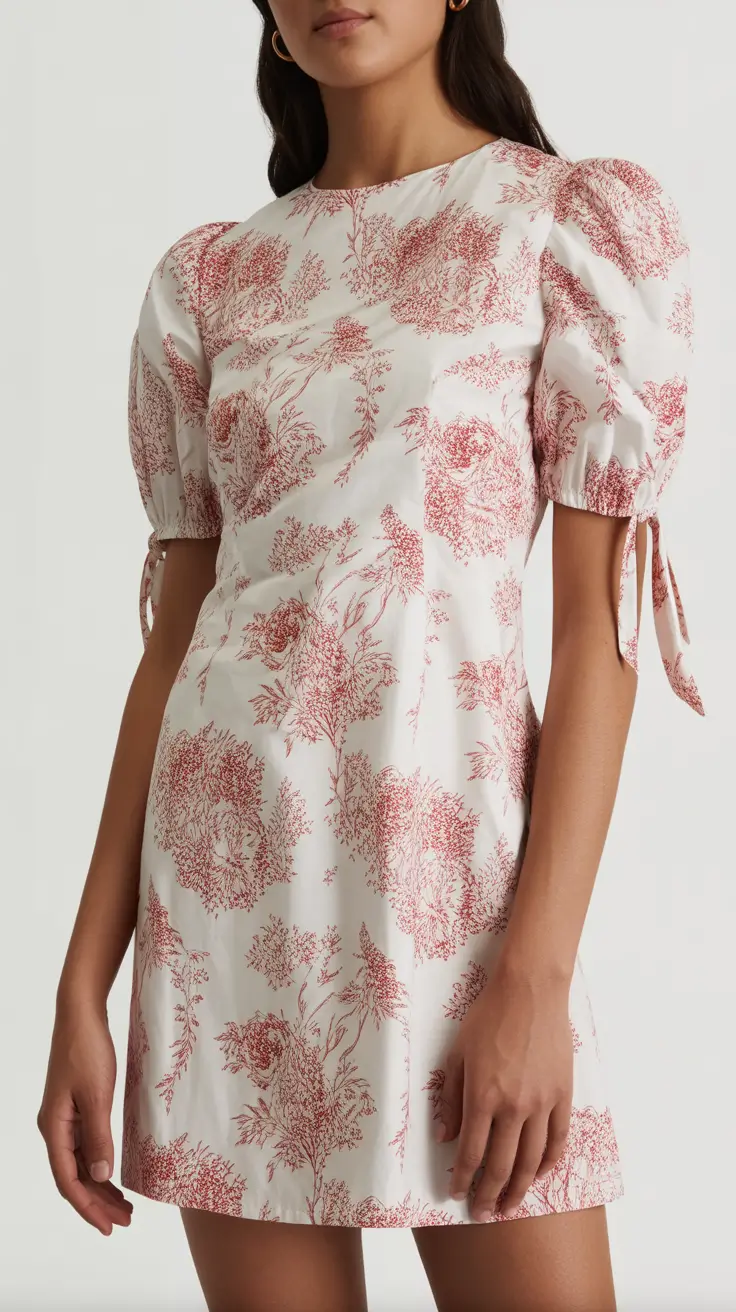 spring formal outfits 2026 Floral Puff-Sleeve Charm