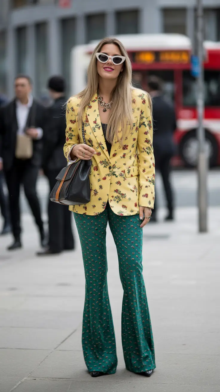london spring outfit 2026 Floral Confidence in Colorful Layers