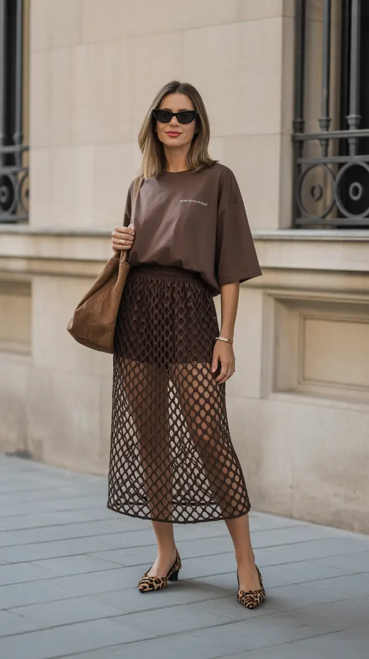 london spring outfit 2026 Monochrome Textures With a Playful Reveal