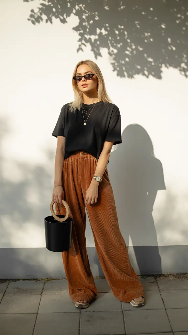 simple spring outfits 2026 Soft Neutrals With Wide-Leg Texture