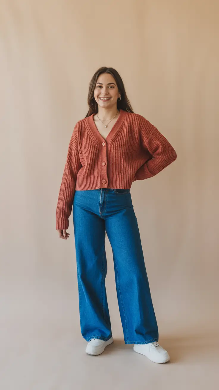 simple spring outfits 2026 Warm Knits With Classic Denim Simplicity