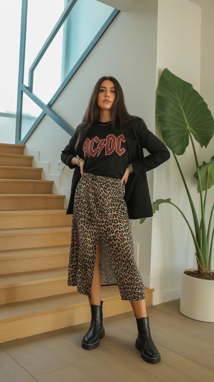 simple spring outfits 2026 Graphic Edge With Wild Spring Confidence