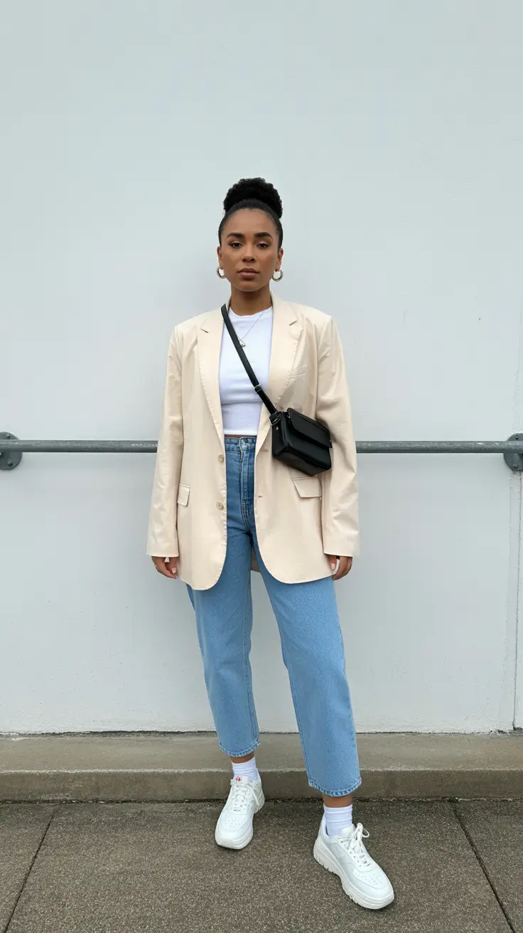 spring blazer outfits 2026 Crisp Cream Layers for Clean Spring Minimalism