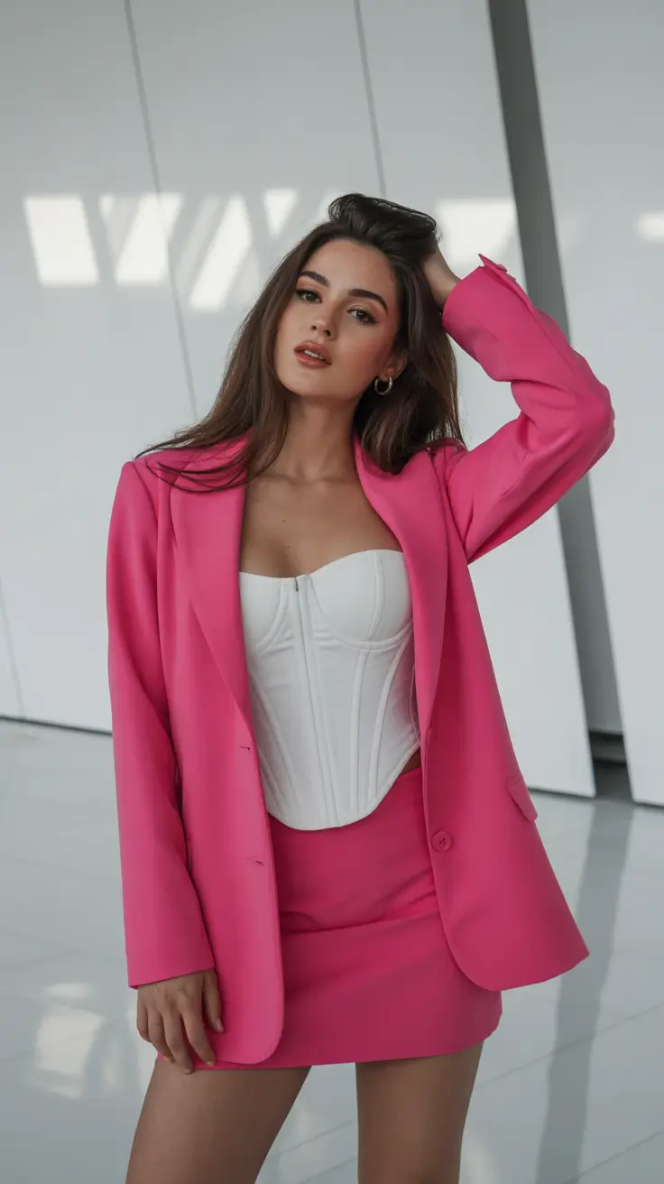 spring blazer outfits 2026 Hot Pink Suit Energy for the Boldest Spring Days