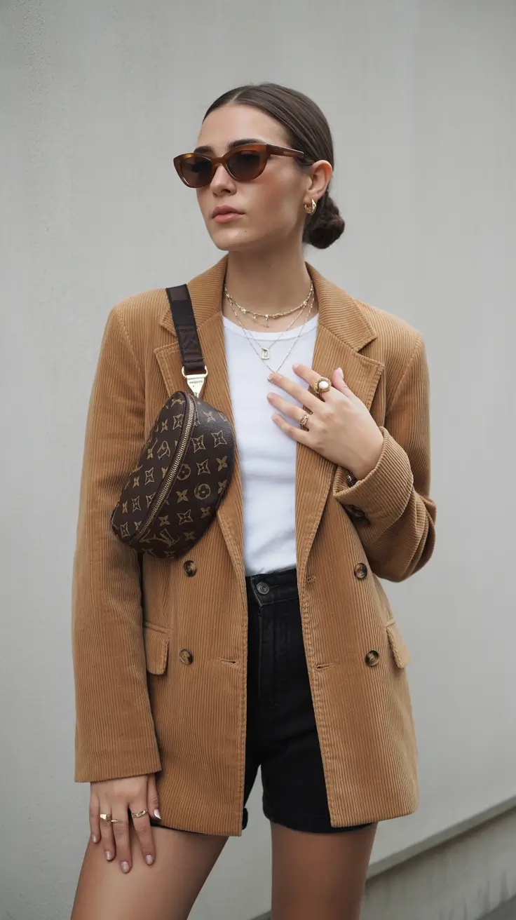 spring blazer outfits 2026 Warm Tan Texture for Transitional Spring Days