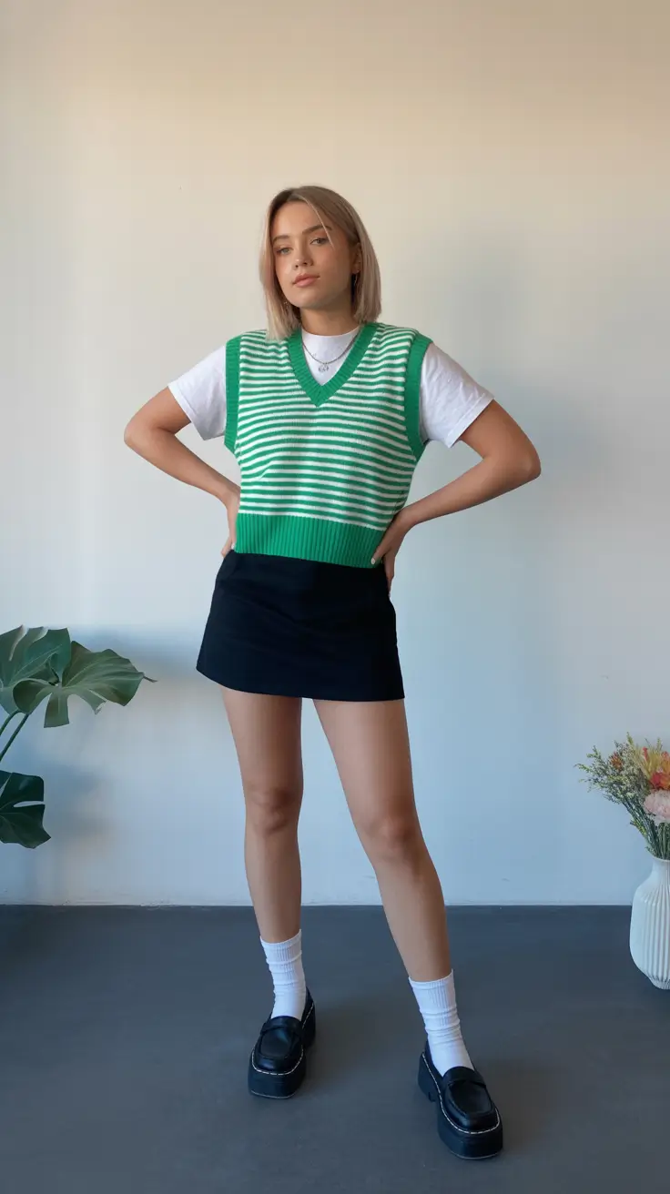 effortless spring capsule wardrobe 2026 Striped Layers for Sporty, Youthful Spring Days
