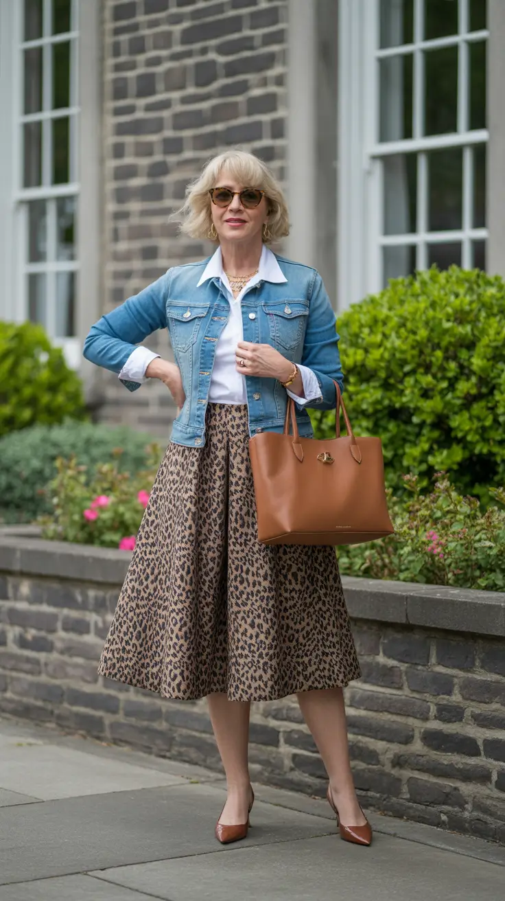 Effortless spring dressing over 50 2026 Denim Layers with a Leopard Twist for Playful Spring Days
