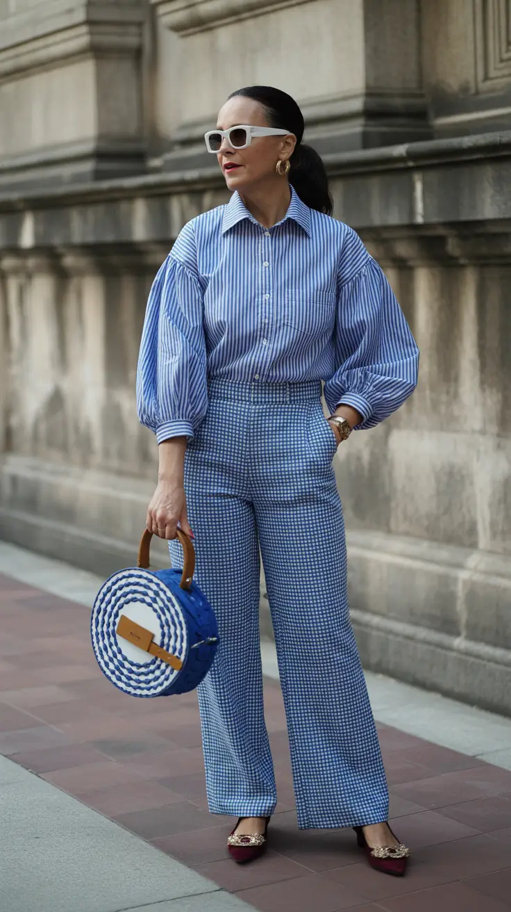 Effortless spring dressing over 50 2026 Pattern Play in Blue for Confident Spring Styling