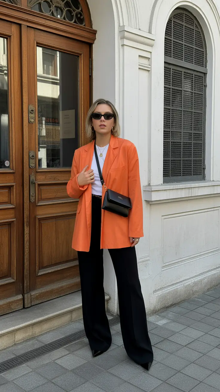 spring outfits women over 40 2026 Crisp Tailoring With a Burst of Color