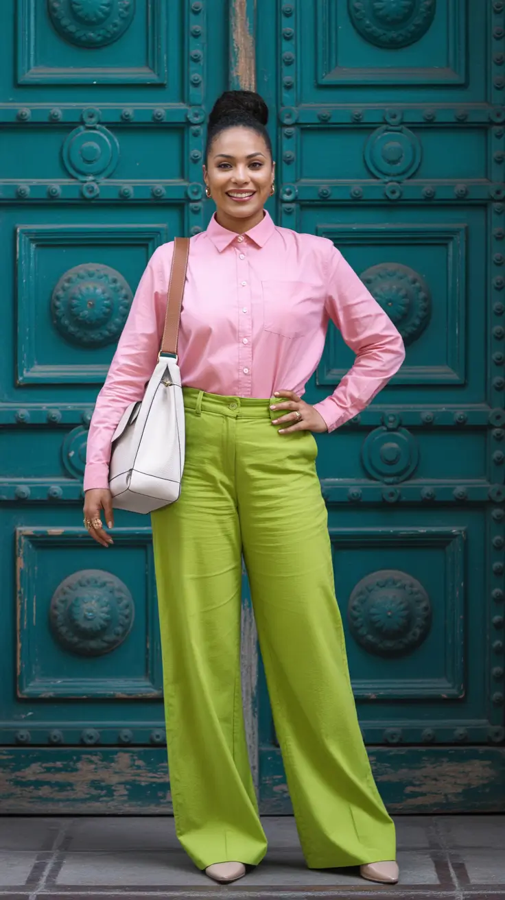 spring outfits women over 40 2026 Bold Color Blocking for Instant Energy