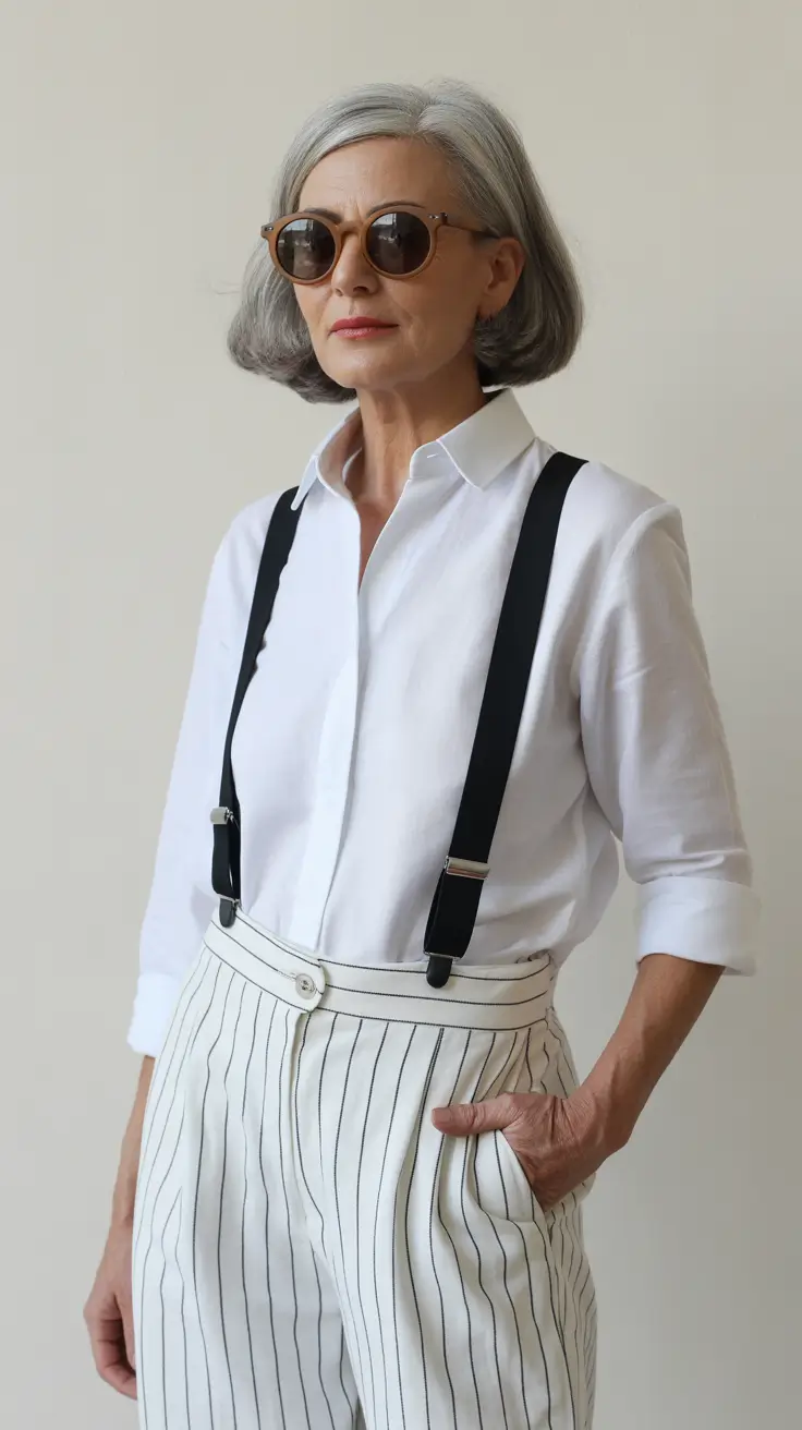 Effortless Spring Outfits for Women Over 60 2026 Crisp Stripes with a Touch of Old-School Charm