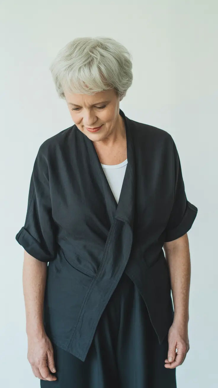 Effortless Spring Outfits for Women Over 60 2026 Soft Structure in Minimalist Black Layers