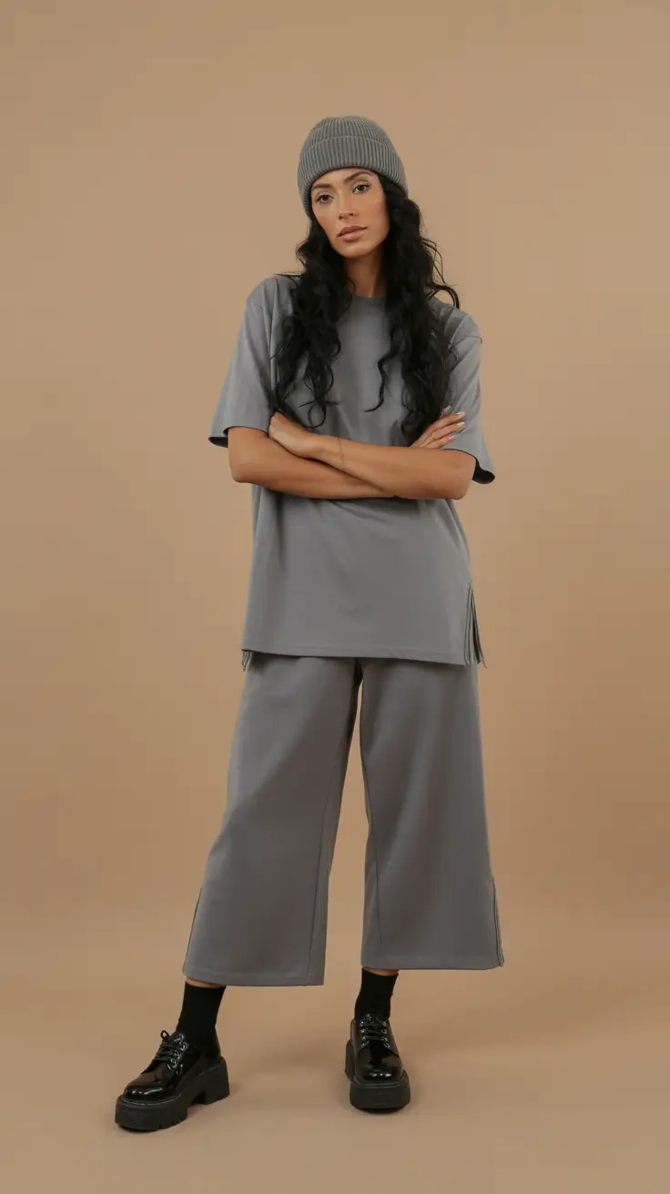 effortless spring travel outfits 2026 Relaxed Tonal Coziness for Early Spring Chill