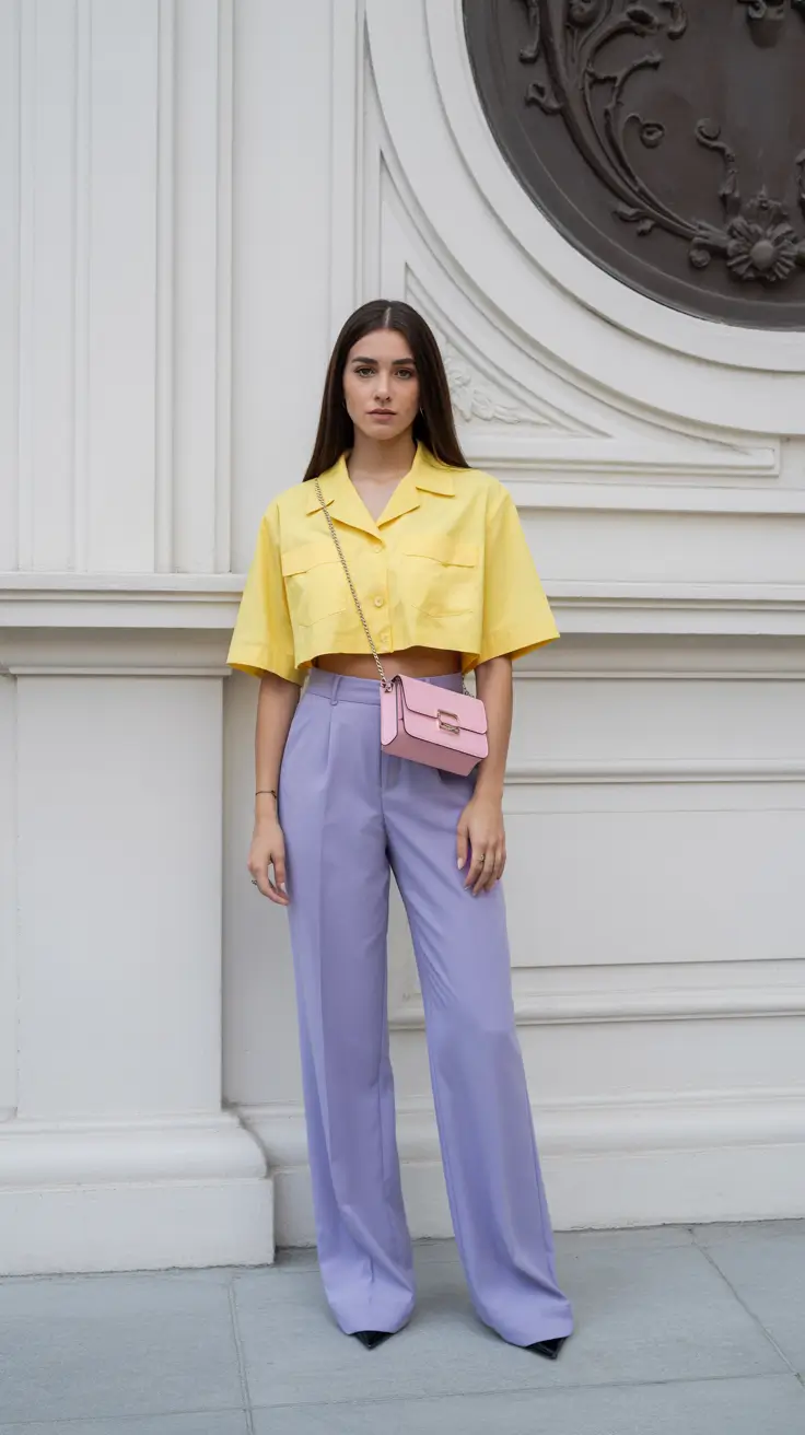 spring wardrobe essentials 2026 Pastel Contrast with a Modern Twist