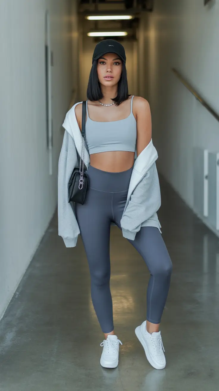 spring workout outfits 2026 Urban-Mist-Athleisure-Blend