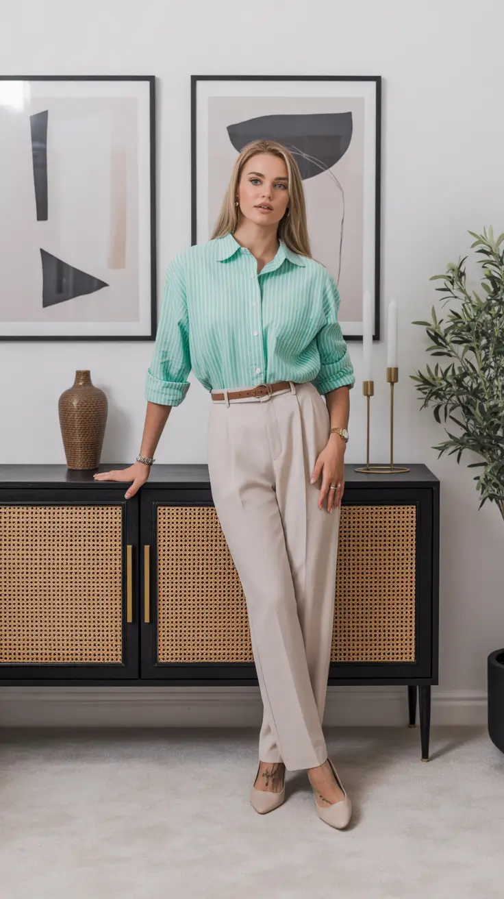 spring workwear 2026 Mint-Fresh Tailoring for Light Spring Mornings