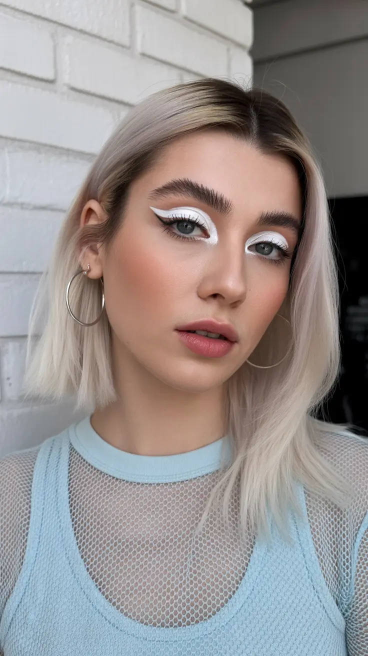 February Haircuts trends 2026 Edgy Winter Blonde Bob With Soft Ice-Tone Dimension