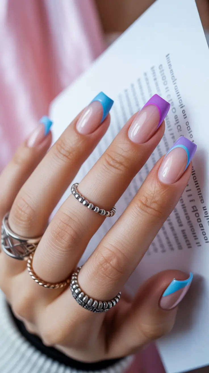 february nails 2026 Two-Tone French With Cool-Edge Energy