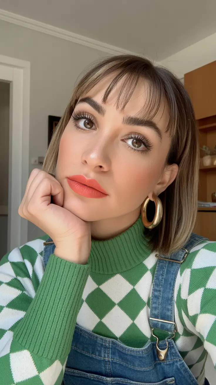 spring hair trends 2026 Textured Bob With Delicate Baby Bangs