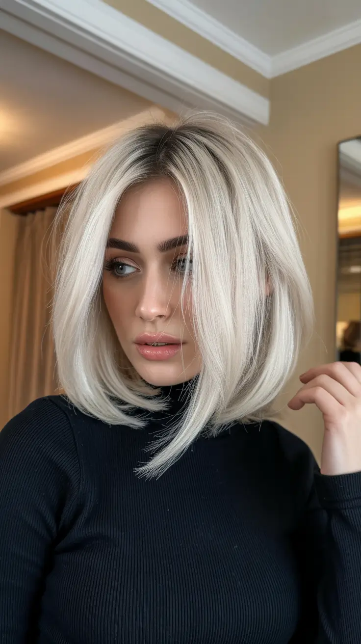 spring hair trends 2026 Structured Platinum Bob With Face-Framing Layers