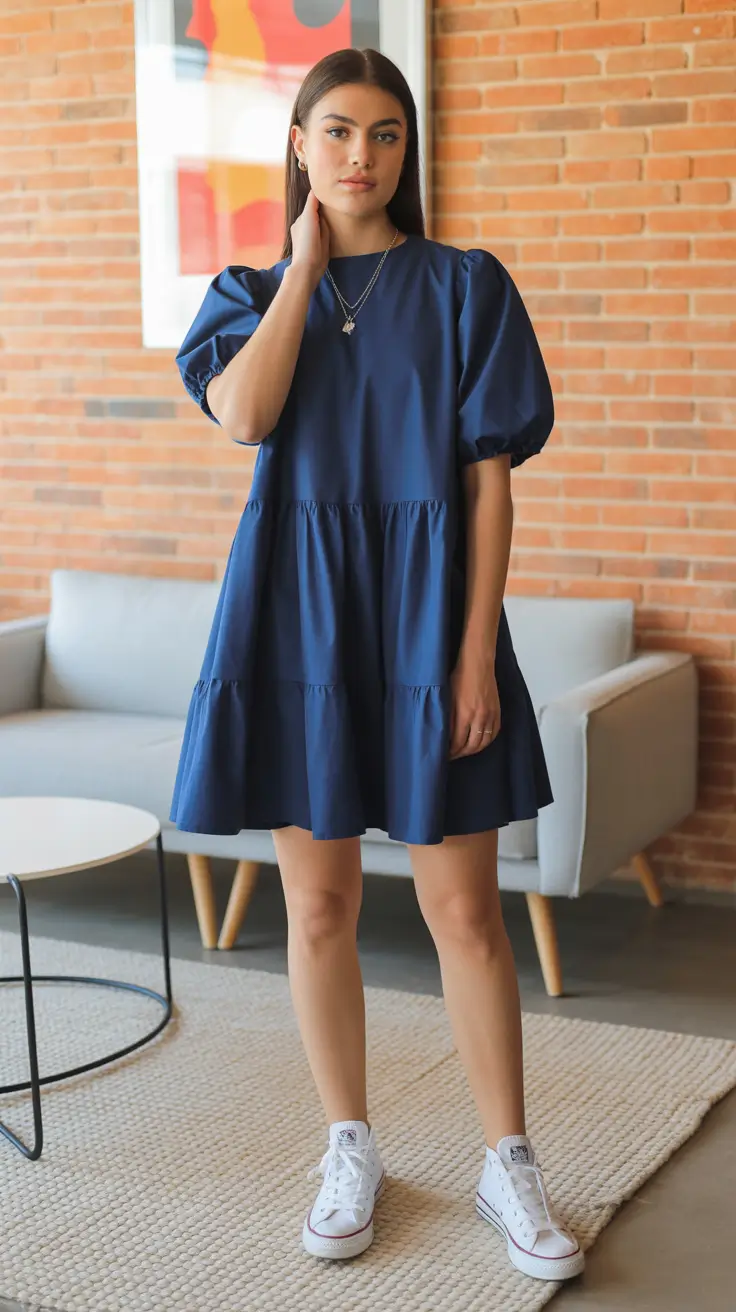 spring dress outfits 2026 Navy Simplicity with a Playful Twist