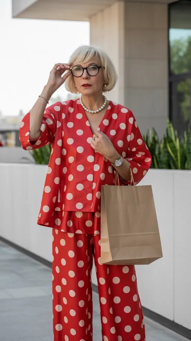 stylish spring outfits for old women 2026 Bold Polka Dots With Retro Feminine Energy
