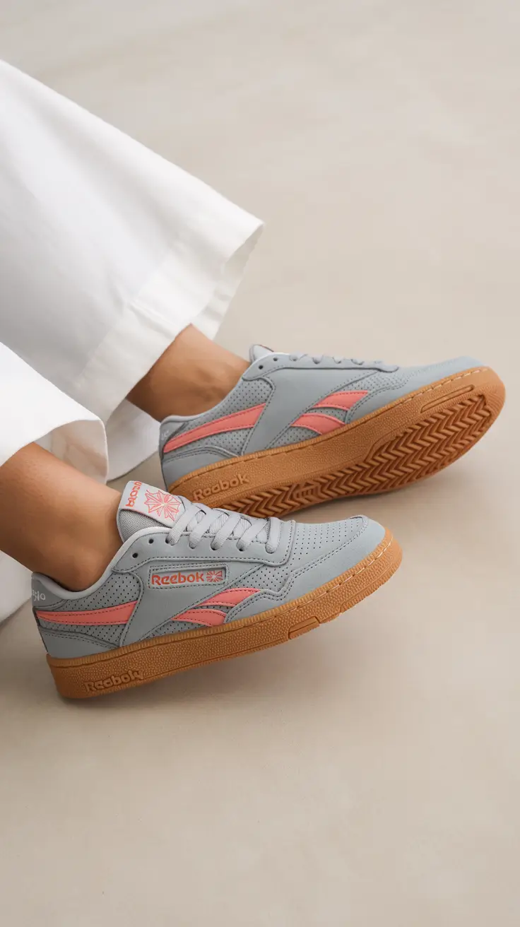 sneakers spring outfits Cool Grey Classics with Warm Gum Contrast