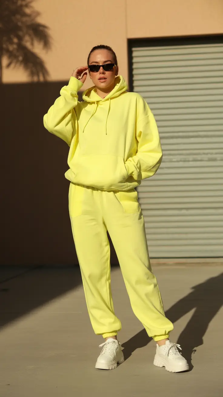 sneakers spring outfits Sunlit Yellow Comfort for Bright Spring Errands
